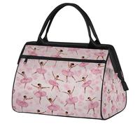 Mexpekil Borsone da viaggio impermeabile borsa da palestra Carry On Weekend Borse per la notte Grande bagaglio a mano borse per donne uomini bambini, Rosa Ragazza Danza Balletto