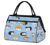 Mexpekil Borsone da viaggio impermeabile borsa da palestra Carry On Weekend Borse per la notte Grande bagaglio a mano borse per donne uomini bambini, Cuore Sushi