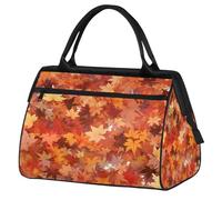 Mexpekil Borsone da viaggio impermeabile borsa da palestra Carry On Weekend Borse per la notte Grande bagaglio a mano borse per donne uomini bambini, Foglia d'autunno