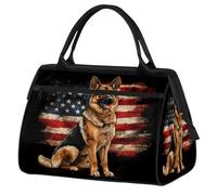 Mexpekil Borsone da viaggio impermeabile borsa da palestra Carry On Weekend Borse per la notte Grande bagaglio a mano borse per donne uomini bambini, Fantastica bandiera del pastore tedesco