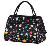 Mexpekil Borsone da viaggio impermeabile borsa da palestra Carry On Weekend Borse per la notte Grande bagaglio a mano borse per donne uomini bambini, Stella colorata.