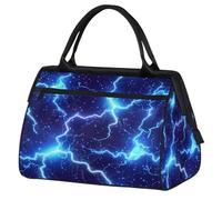 Mexpekil Borsone da viaggio impermeabile borsa da palestra Carry On Weekend Borse per la notte Grande bagaglio a mano borse per donne uomini bambini, Motivo fulmini blu