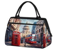 Mexpekil Borsone da viaggio impermeabile borsa da palestra Carry On Weekend Borse per la notte Grande bagaglio a mano borse per donne uomini bambini, Scena Di Strada