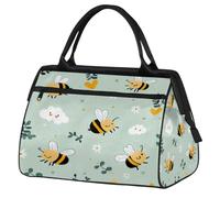 Mexpekil Borsone da viaggio impermeabile borsa da palestra Carry On Weekend Borse per la notte Grande bagaglio a mano borse per donne uomini bambini, Api Cartoon