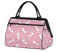 Mexpekil Borsone da viaggio impermeabile borsa da palestra Carry On Weekend Borse per la notte Grande bagaglio a mano borse per donne uomini bambini, Rosa Scarpe Ballerine Stelle