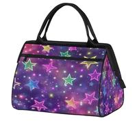 Mexpekil Borsone da viaggio impermeabile borsa da palestra Carry On Weekend Borse per la notte Grande bagaglio a mano borse per donne uomini bambini, Stelle luminose colorate