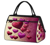 Mexpekil Borsone da viaggio impermeabile borsa da palestra Carry On Weekend Borse per la notte Grande bagaglio a mano borse per donne uomini bambini, San Valentino cuori