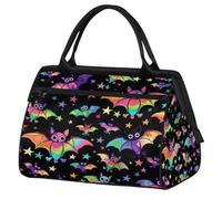 Mexpekil Borsone da viaggio impermeabile borsa da palestra Carry On Weekend Borse per la notte Grande bagaglio a mano borse per donne uomini bambini, Stella di pipistrello neon