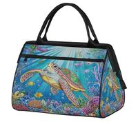 Mexpekil Borsone da viaggio impermeabile borsa da palestra Carry On Weekend Borse per la notte Grande bagaglio a mano borse per donne uomini bambini, Nuoto delle tartarughe marine