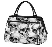 Mexpekil Borsone da viaggio impermeabile borsa da palestra Carry On Weekend Borse per la notte Grande bagaglio a mano borse per donne uomini bambini, Teschio gotico Vintage