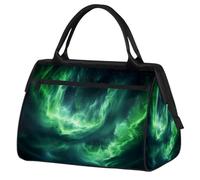 Mexpekil Borsone da viaggio impermeabile borsa da palestra Carry On Weekend Borse per la notte Grande bagaglio a mano borse per donne uomini bambini, Astratto Cielo Verde