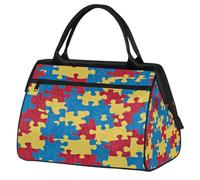 Mexpekil Borsone da viaggio impermeabile borsa da palestra Carry On Weekend Borse per la notte Grande bagaglio a mano borse per donne uomini bambini, Puzzle Colorato