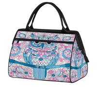 Mexpekil Borsone da viaggio impermeabile borsa da palestra Carry On Weekend Borse per la notte Grande bagaglio a mano borse per donne uomini bambini, Pink Art Owl Boho