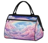 Mexpekil Borsone da viaggio impermeabile borsa da palestra Carry On Weekend Borse per la notte Grande bagaglio a mano borse per donne uomini bambini, Arcobaleno Nuvola