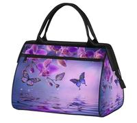 Mexpekil Borsone da viaggio impermeabile borsa da palestra Carry On Weekend Borse per la notte Grande bagaglio a mano borse per donne uomini bambini, Farfalle che volano acqua