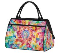 Mexpekil Borsone da viaggio impermeabile borsa da palestra Carry On Weekend Borse per la notte Grande bagaglio a mano borse per donne uomini bambini, Tie-dye Geometrico
