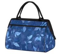 Mexpekil Borsone da viaggio impermeabile borsa da palestra Carry On Weekend Borse per la notte Grande bagaglio a mano borse per donne uomini bambini, Boho Foglie Blu