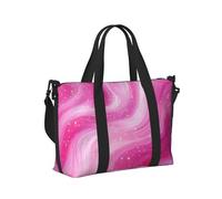 Mexpekil Borsone da viaggio impermeabile borsa sportiva da palestra grande weekend borse da notte per donne uomini pieghevole bagaglio a mano borse tote per volo, Marmo Rosa Glitter, Taglia unica