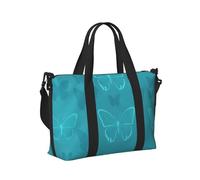 Mexpekil Borsone da viaggio impermeabile borsa sportiva da palestra grande weekend borse da notte per donne uomini pieghevole bagaglio a mano borse tote per volo, Farfalla turchese, Taglia unica