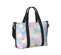 Mexpekil Borsone da viaggio impermeabile borsa sportiva da palestra grande weekend borse da notte per donne uomini pieghevole bagaglio a mano borse tote per volo, Cuori colorati arcobaleno, Taglia