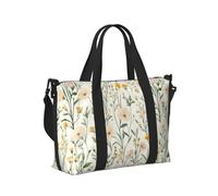 Mexpekil Borsone da viaggio impermeabile borsa sportiva da palestra grande weekend borse da notte per donne uomini pieghevole bagaglio a mano borse tote per volo, Acquerello Fiori di campo Boho