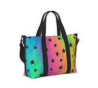 Mexpekil Borsone da viaggio impermeabile borsa sportiva da palestra grande weekend borse da notte per donne uomini pieghevole bagaglio a mano borse tote per volo, Piccole stelle arcobaleno, Taglia