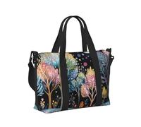 Mexpekil Borsone da viaggio impermeabile borsa sportiva da palestra grande weekend borse da notte per donne uomini pieghevole bagaglio a mano borse tote per volo, Foresta Scena Moonlight Art, Taglia