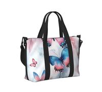 Mexpekil Borsone da viaggio impermeabile borsa sportiva da palestra grande weekend borse da notte per donne uomini pieghevole bagaglio a mano borse tote per volo, Farfalle Fiori Piume, Taglia unica
