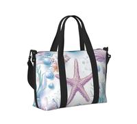 Mexpekil Borsone da viaggio impermeabile borsa sportiva da palestra grande weekend borse da notte per donne uomini pieghevole bagaglio a mano borse tote per volo, Conchiglie di stelle marine alghe