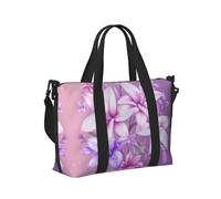 Mexpekil Borsone da viaggio impermeabile borsa sportiva da palestra grande weekend borse da notte per donne uomini pieghevole bagaglio a mano borse tote per volo, Fiori Glitter Viola Rosa, Taglia