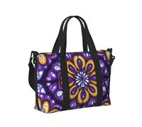 Mexpekil Borsone da viaggio impermeabile borsa sportiva da palestra grande weekend borse da notte per donne uomini pieghevole bagaglio a mano borse tote per volo, Fiori Mandala Geometrici, Taglia