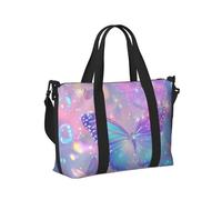 Mexpekil Borsone da viaggio impermeabile borsa sportiva da palestra grande weekend borse da notte per donne uomini pieghevole bagaglio a mano borse tote per volo, Farfalle Bolle Glitter, Taglia unica