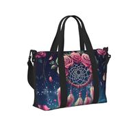 Mexpekil Borsone da viaggio impermeabile borsa sportiva da palestra grande weekend borse da notte per donne uomini pieghevole bagaglio a mano borse tote per volo, Acchiappasogni Rosa Rosa, Taglia