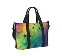 Mexpekil Borsone da viaggio impermeabile borsa sportiva da palestra grande weekend borse da notte per donne uomini pieghevole bagaglio a mano borse tote per volo, Tie-dye Rainbow Star, Taglia unica