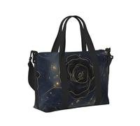 Mexpekil Borsone da viaggio impermeabile borsa sportiva da palestra grande weekend borse da notte per donne uomini pieghevole bagaglio a mano borse tote per volo, Rosa Nera Glitter, Taglia unica