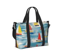 Mexpekil Borsone da viaggio impermeabile borsa sportiva da palestra grande weekend borse da notte per donne uomini pieghevole bagaglio a mano borse tote per volo, Modelli di barche a vela, Taglia