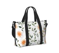 Mexpekil Borsone da viaggio impermeabile borsa sportiva da palestra grande weekend borse da notte per donne uomini pieghevole bagaglio a mano borse tote per volo, Margherita Fiori Piccolo Ramo, Taglia