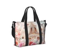Mexpekil Borsone da viaggio impermeabile borsa sportiva da palestra grande weekend borse da notte per donne uomini pieghevole bagaglio a mano borse tote per volo, Torre circondata da rose, Taglia