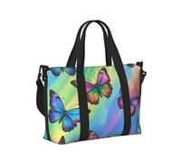 Mexpekil Borsone da viaggio impermeabile borsa sportiva da palestra grande weekend borse da notte per donne uomini pieghevole bagaglio a mano borse tote per volo, Arcobaleno Farfalla Volare, Taglia