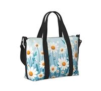 Mexpekil Borsone da viaggio impermeabile borsa sportiva da palestra grande weekend borse da notte per donne uomini pieghevole bagaglio a mano borse tote per volo, Campo di Margherite, Taglia unica