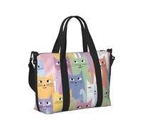 Mexpekil Borsone da viaggio impermeabile borsa sportiva da palestra grande weekend borse da notte per donne uomini pieghevole bagaglio a mano borse tote per volo, Schema di gatti, Taglia unica