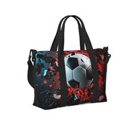 Mexpekil Borsone da viaggio impermeabile borsa sportiva da palestra grande weekend borse da notte per donne uomini pieghevole bagaglio a mano borse tote per volo, Pausa Calcio, Taglia unica