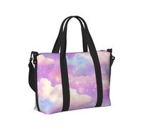Mexpekil Borsone da viaggio impermeabile borsa sportiva da palestra grande weekend borse da notte per donne uomini pieghevole bagaglio a mano borse tote per volo, Galassia Rosa Stella Nuvole, Taglia