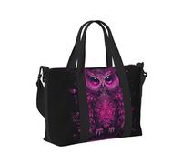 Mexpekil Borsone da viaggio impermeabile borsa sportiva da palestra grande weekend borse da notte per donne uomini pieghevole bagaglio a mano borse tote per volo, Viola Rosa Gufo Art, Taglia unica