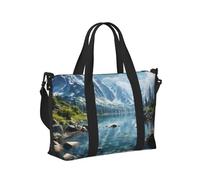 Mexpekil Borsone da viaggio, impermeabile, per sport, palestra, grande, per il fine settimana, per donne, uomini, bagaglio a mano, Lago di Montagna, Taglia unica
