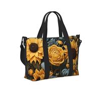 Mexpekil Borsone da viaggio, impermeabile, per sport, palestra, grande, per il fine settimana, per donne, uomini, bagaglio a mano, Pianta Fiori Gialli, Taglia unica