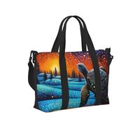 Mexpekil Borsone da viaggio, impermeabile, per sport, palestra, grande, per il fine settimana, per donne, uomini, bagaglio a mano, Magia delle tartarughe d'arte, Taglia unica