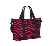 Mexpekil Borsone da viaggio, impermeabile, per sport, palestra, grande, per il fine settimana, per donne, uomini, bagaglio a mano, Stampa zebra nera rosa acceso, Taglia unica