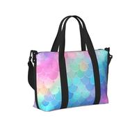 Mexpekil Borsone da viaggio, impermeabile, per sport, palestra, grande, per il fine settimana, per donne, uomini, bagaglio a mano, Scala arcobaleno, Taglia unica