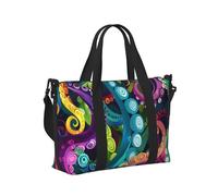 Mexpekil Borsone da viaggio, impermeabile, per sport, palestra, grande, per il fine settimana, per donne, uomini, bagaglio a mano, Tentacolo di polpo colorato, Taglia unica